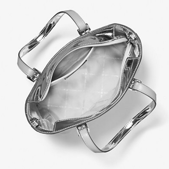 MICHAEL KORS Jet Set Extra-Small Patent Logo Debossed Convertible TZ Tote
Silver - Picture 2 of 16